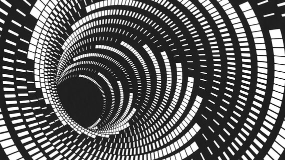 abstract black-and-white vortex