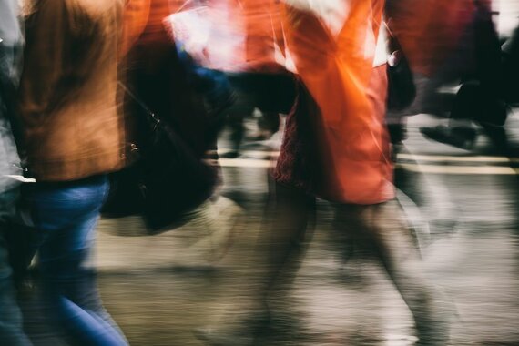 people motion on the street