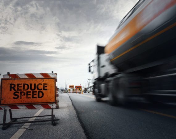 Attorney examines evidence at Texas truck accident scene