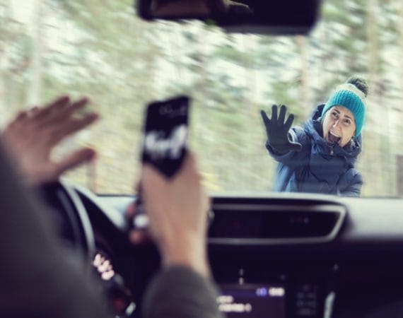 Attorney interviewing witnesses after a crosswalk pedestrian accident