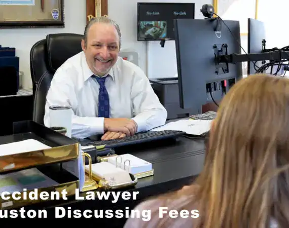Houston car accident lawyer explaining contingency fees to injured client