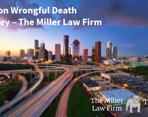 Houston skyline at dusk with freeway lights, representing wrongful death attorney services by The Texas Bulldog.
