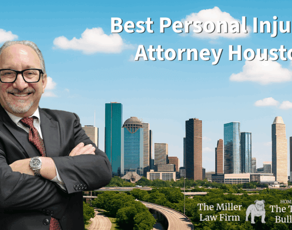 Houston skyline view at sunset representing The Miller Law Firm – The Texas Bulldog, top-rated personal injury attorneys in Houston, Texas.