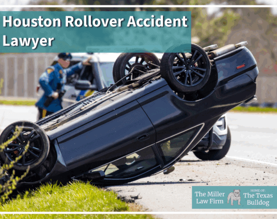 Houston rollover accident lawyer guide featuring a flipped vehicle after a rollover crash