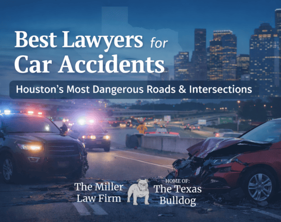 Houston highway crash scene representing dangerous roads and car accident injury claims in Texas