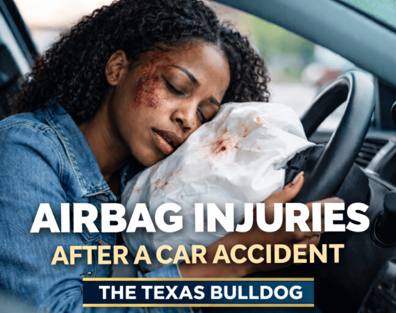 Airbag injuries after a car accident including facial injuries from airbag deployment