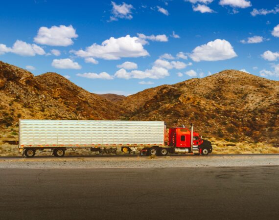 Semi truck driving on a Houston-area highway