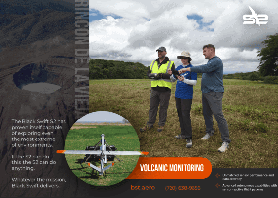 Volcanic Monitoring UAS high altitude extreme gasses trace detection scientific research environment commercial Drone