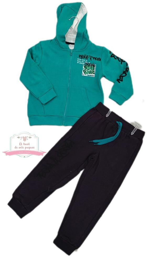 Conjunto chándal niño chaqueta verde Yatsi