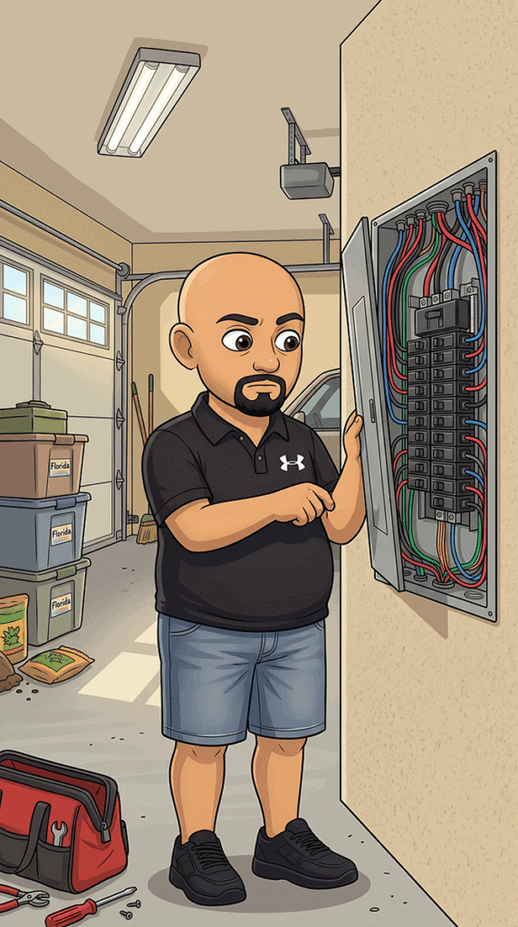 Electrical panel evaluated during a Fort Myers 4-point inspection