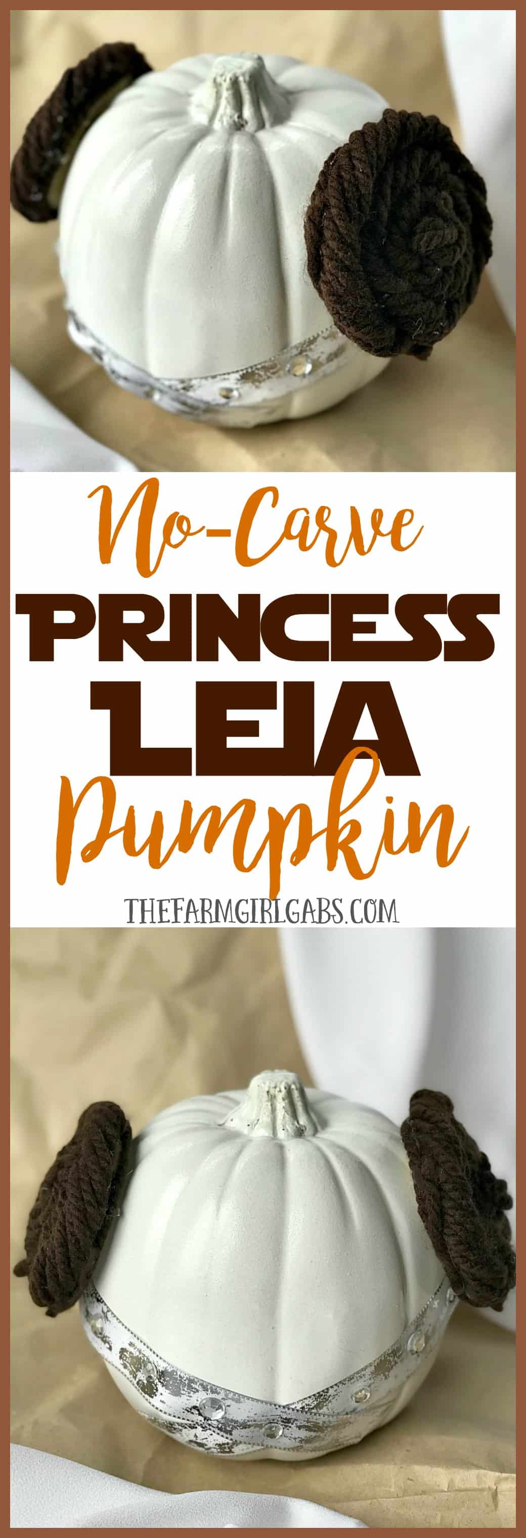 The Force is strong with this DIY Star Wars Princess Leia Pumpkin. Turn to the light side this Halloween. This pumpkin is perfect for the ultimate Star Wars fan!