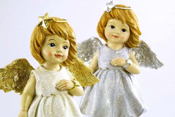 Engel Figur 18 cm gold – Bild 2