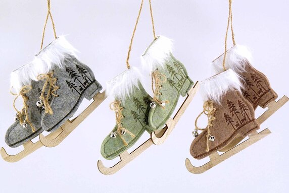 Filz Schlittschuhe grau