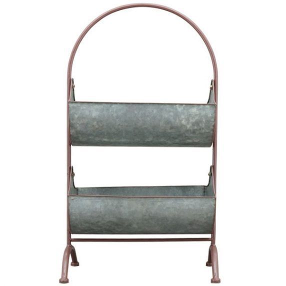 Etagere aus Zinkblech grau braun