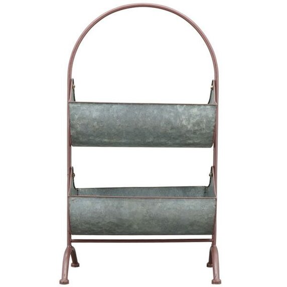 Etagere aus Zinkblech grau braun