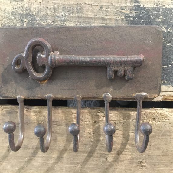 Schlüsselleiste mit 5 hacken braun