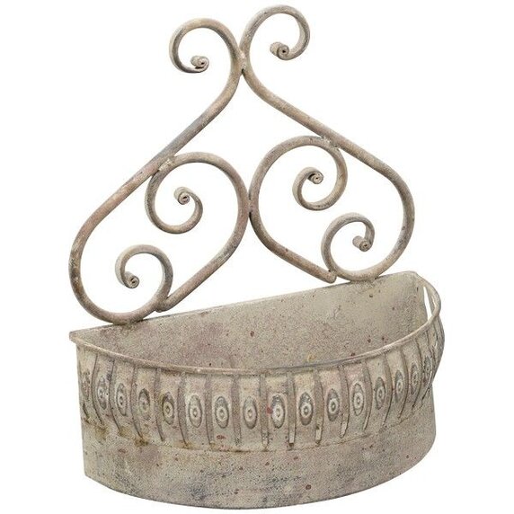 Wandtopf, Wandkorb aus Metall Vintage braun