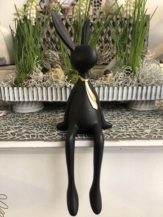 Hasenfigur Kantenhocker schwarz