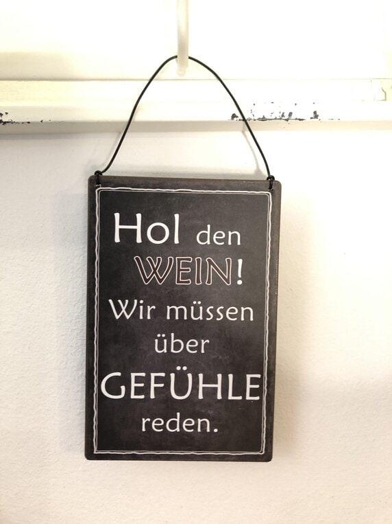 Metallschild mit Wein Spruch – Bild 2
