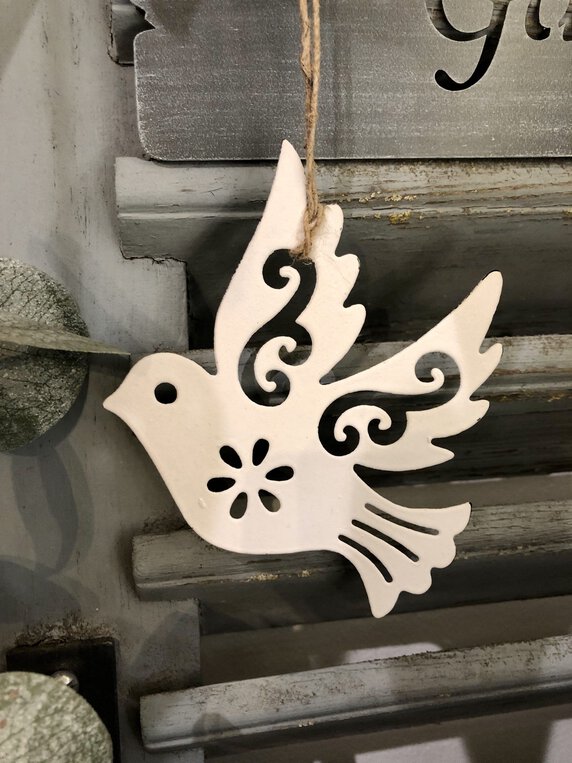Vogel Anhänger weiß