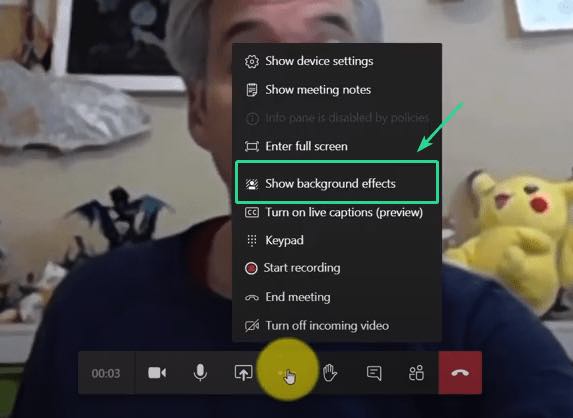 Show Background Microsoft Teams
