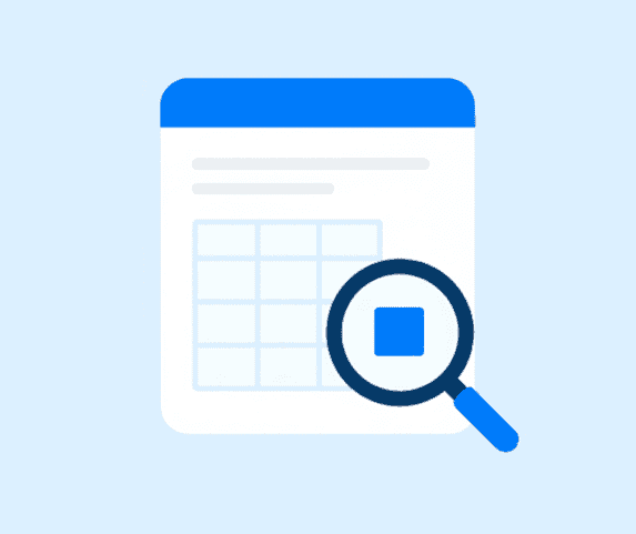 Data analysis dashboard with magnifying glass for private equity review.