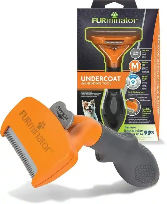 Furminator brosse anti-mue pour chien moyen poils longs M