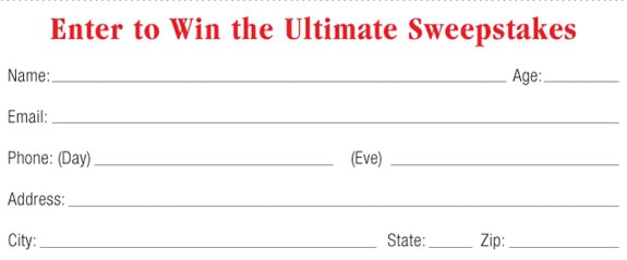 picture of old sweepstakes form
