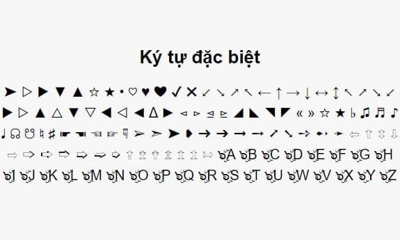 Kí tự đặc biệt dùng để đặt tên