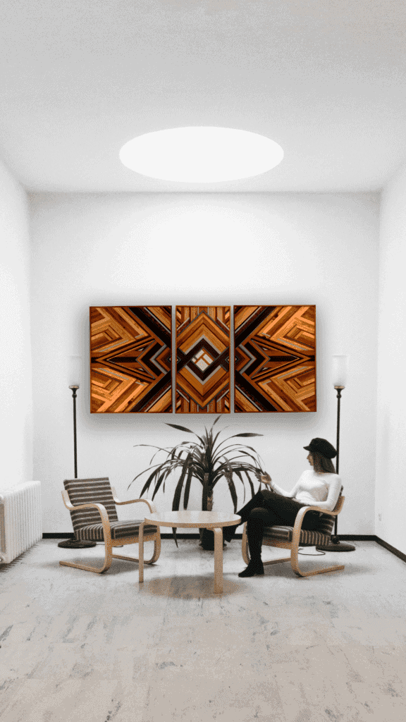 Quadro de Marchetaria Sustentável Horizonte Recomposto