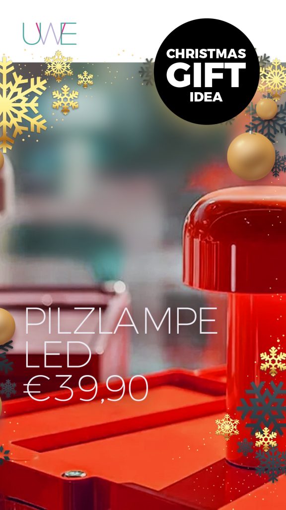 Beispielbild UWE Design Social media Content Werbung TikTok Pilzlampe LED rot