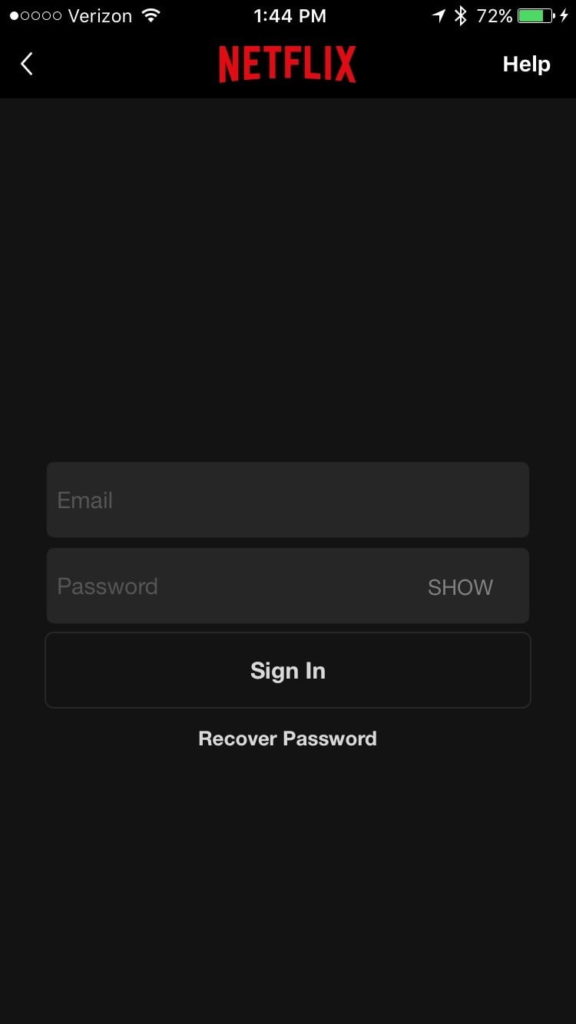 Sign in Netflix
