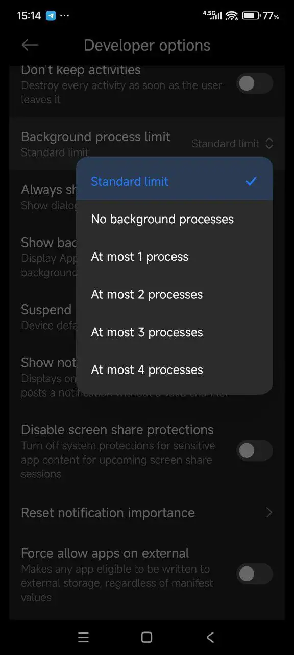 limit background processes