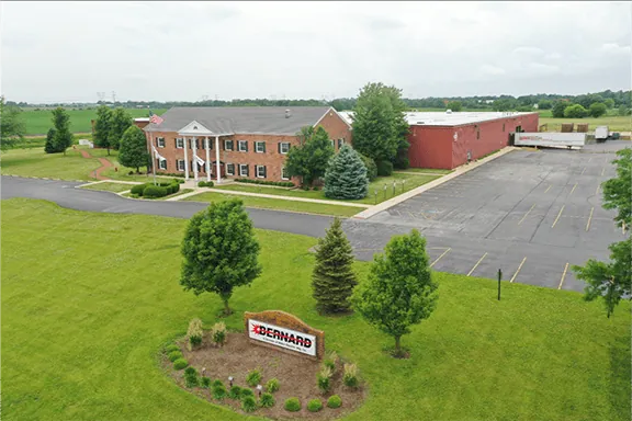 Aerial view of Bernard office and manufacturing facility