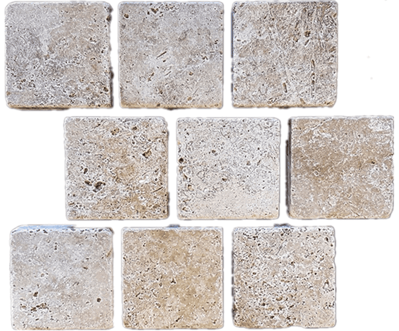 Classic Travertine Tumbled Cobblestone Paver - Natural Stone cobbles