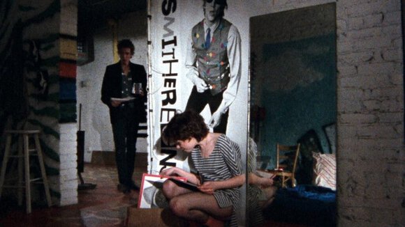Richard Hell (left) and Susan Berman (right) in a scene from Smithereens.