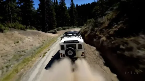 ai-generated truck driving down a dirt road