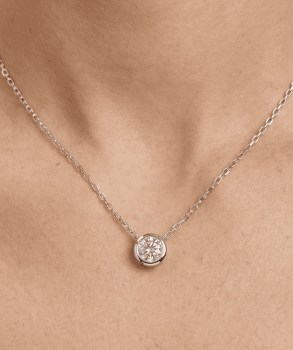 Sterling Silver .5ctw Lab Grown Diamond Necklace - Image 2