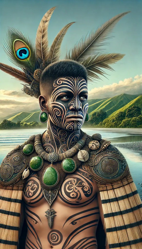 Barevné tradiční africké kultura a tělové umění s tetováním, šperky a peří, inspirované přírodou a uměním Maori. Ideální pro dekorace, šperky a módní doplňky s etnickým motivem.