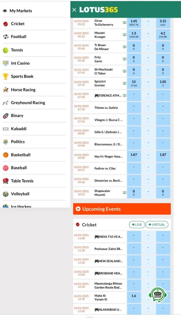 lotus365 live cricket betting
