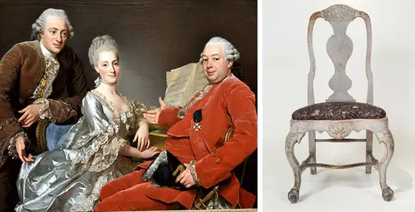 Porträtt och stol - rokoko.