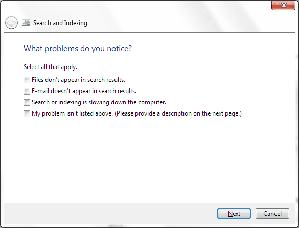 Search-Indexing-Problems
