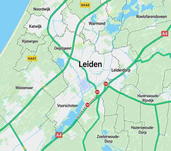 Werkgebied Taxi LTC Regio Leiden
