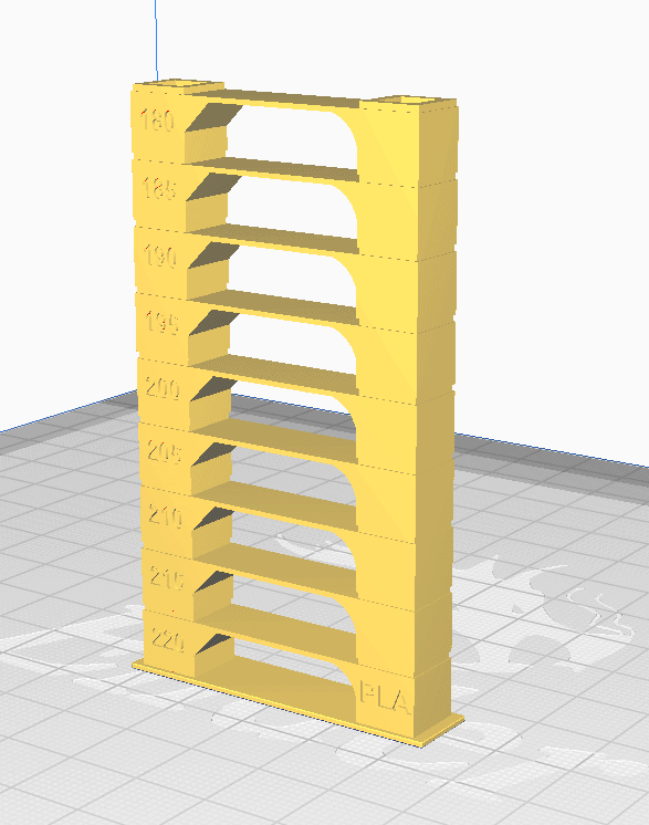 cura pla temperature tower example