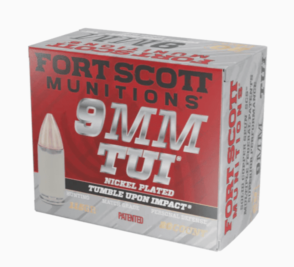 FORT SCOTT MUNITIONS 9MM LUGER TUI® - 115GR SOLID COPPER NICKEL PLATED CASING 9MM SOLID COPPER AMMO