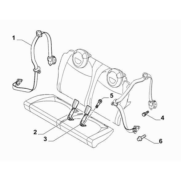 FIAT 500 2016-Present Seat Belts Screw