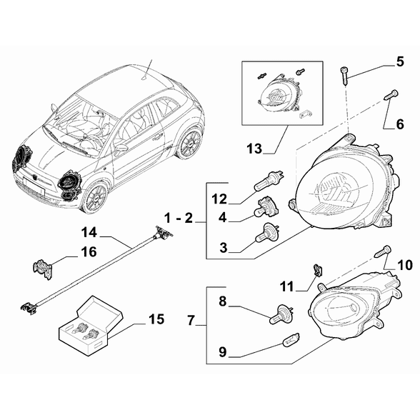 FIAT Abarth 695 2012-Present Outer Lighting Screw