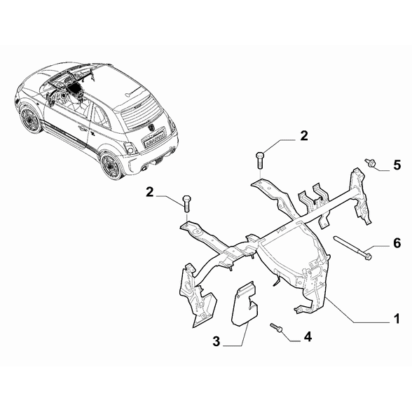 FIAT Abarth 695 2012-Present Bodyshell,Structure (Front Part) Bracket