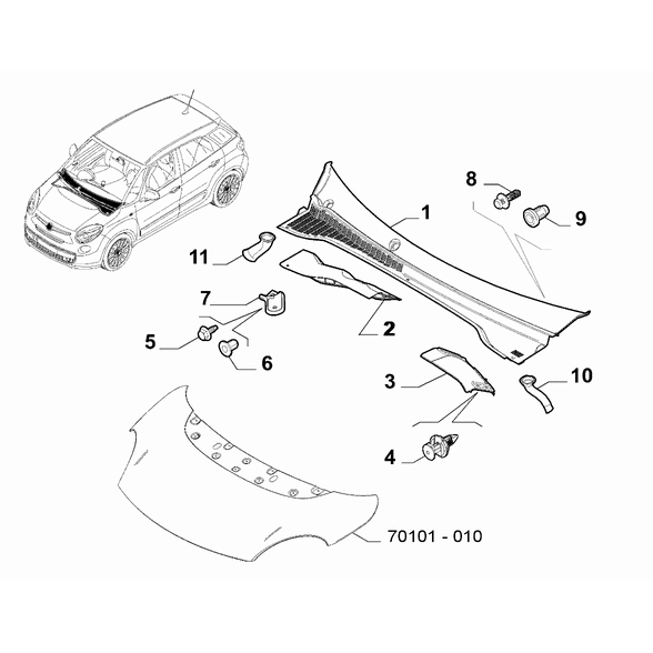 FIAT 500L 2012-2022 Air Filters And Lids Screw