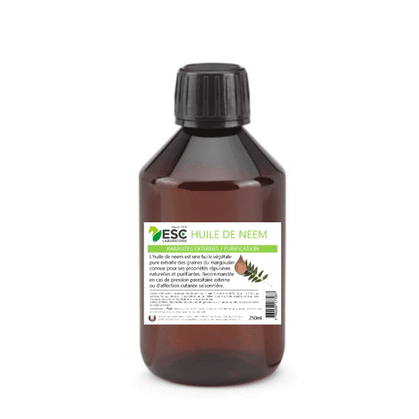 Esc Laboratoire HUILE VÉGÉTALE DE NEEM Cheval 250ml – Parasites externes, purification